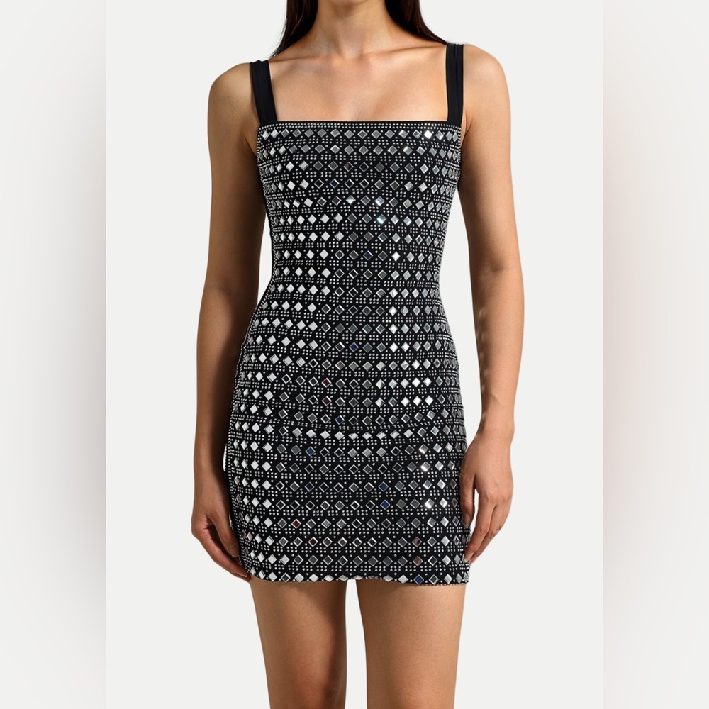 Rhinestone Embellished Mini Bandage Dress Stunning